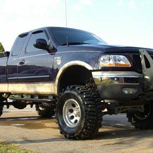 After installing the Harley Davidson F-150 headlights.