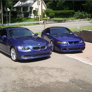 The cobra with my daily driver 08 335i