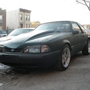 new project, no rust!! saleen sc wheels, cowl, built 410 rear, 6pt cage, tubular k member, rear seat delete, put my carbed motor in it with some mods.