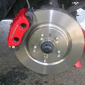 New 10th Anniversary 13 inch Cobra front brakes.