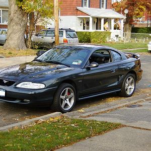 OEM 03/04 Cobra wheels. After a nice afternoon of detailing her.