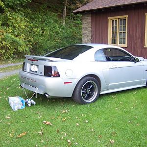 I let my Buddy drive it for His wedding so thats why the beer is tied to the back.