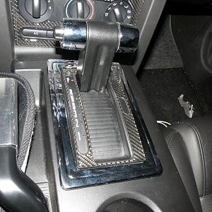 Didn''t use the carbon fiber part for arm rest and cup holder since it didn't fit, it also had no holes for my ambient lighting controls.