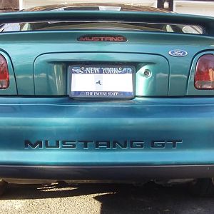 new bumper inserts, 3rd brake light decal and painted license plate frame