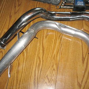 The new pipe is the one in the back