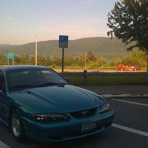 mustang in the background lol