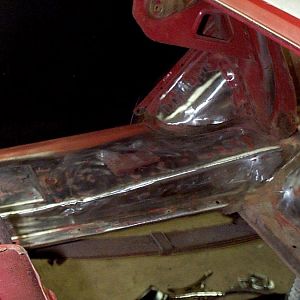 rust free trunk after cleaning. great place for a shiney new tank!