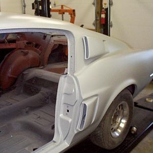 pretty much where I stopped on the car almost 10 years back. It's been stored in dehumidified garage since and all the parts to complete are on the sh