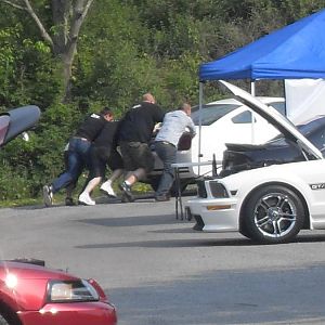 so much for that $37,000 seleen.this saleen need some human power instead of horse. lol