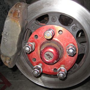 Rotor and caliper side view.