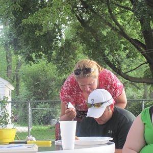 Me showing Matt how to use his Blackberry