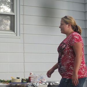 Me attacking the food table