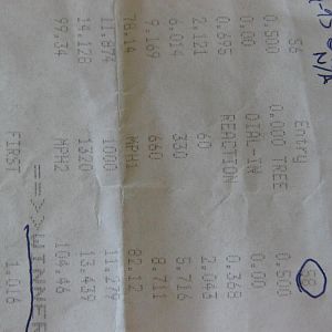 second best time (lost my best of 13.41@104.76,but its close enough)