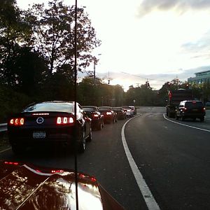 Early in the morning, on our way to Bear Mountain.