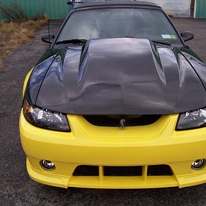 new black paint & carbon fiber hood and roush bumper
and window tint.