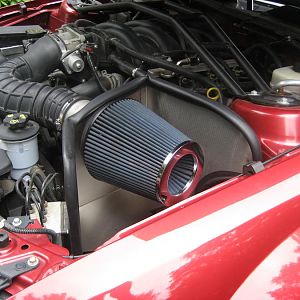 Mustang   Steeda CAI install (2). 
Vvvroomm!! Vvvroomm!!
DiaboSport Predator FRPP (Steeda) 90mm 91 octane tune.