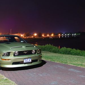 On the side walk at Seneca Lake