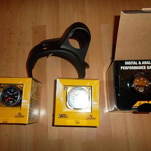 Fuel pressure, boost/vacuum,AEM wideband AFR,and column single gauge pod