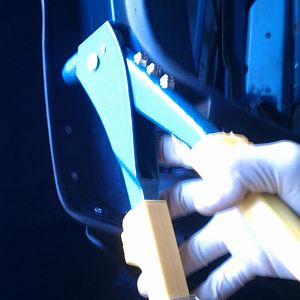 my $9.99 rivet gun. It came with rivets but I used better ones .