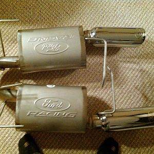 New Ford Racing Sport axle-back exhaust ready to be installed.