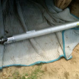 aluminum driveshaft. my old one was shot. everytime id go from a stop id get a clunk in the rear from the worn u joints so figured id just go with an