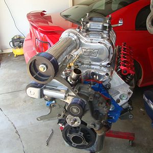 Weiand 177 blower, GT-40 heads ported/polished, FRPP roller rockers