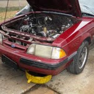 Work gets underway! Removing and bagging factory 90K motor.