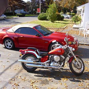 Steve's bike and mustang