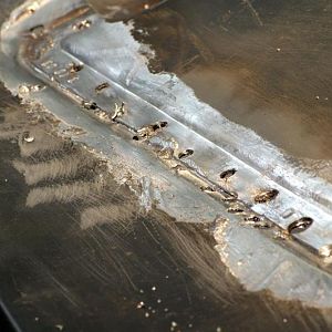 Replacing Right side quarter- Lead is gone and spotwelds are drilled out