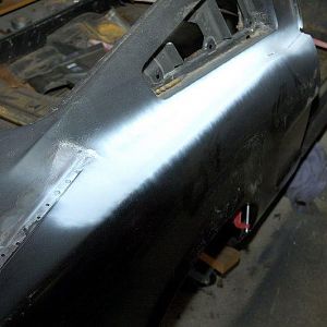 New quarter - partly welded and ground.