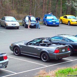 Mustang BBQ afterwards. Cledustrucker's blue Mach 1 in the background