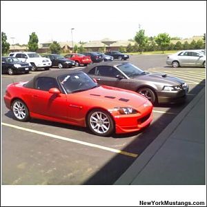 My Stang and my buddy's S2000 at work