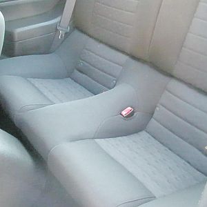 interior, it was a sunny ay so it looks grey, but it is black