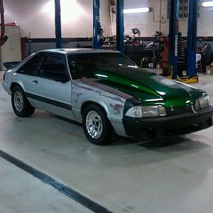 5 Lug conversion done on the front, hood from my boy Angel aka Camp Hulk.  The only thing I miss about my old job is that shop.