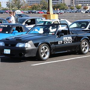 Parked in grid for auto cross