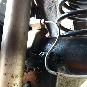 Brake line adaptor to connect fox hard line to 94-95 braided hose line