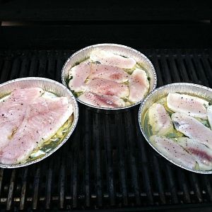 the 8lb sea bass, more seabass, porgies and ling, all cooked in olive oil and garlic. (SO GOOD)