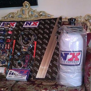 My brand new NX Nitrous Express Shark Nozzle eight fogger kit. And a purge kit. Shoots 200 to 600 HP worth of The spary.