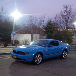 night time makes the blue darker :)