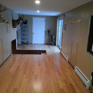 hallway coming in.   there is going to be a bathroom going on the left side.