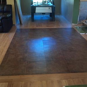 where the pool table is going to be.