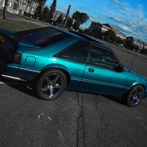 One of my favorite pics, lowered with BBK springs and sitting on 17x9 03/04 replicas