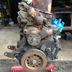 Removed the Engine and the Transmission at the same time. First time I did this after seeing how "easy" it was on TV (I think it was Overhaulin!) It a