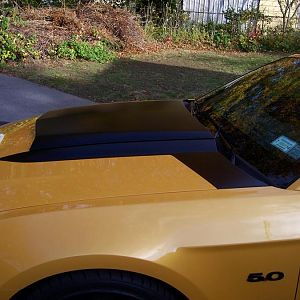 New matt black paint added to my hood to match hood scoop