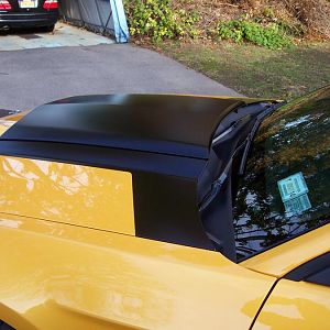 New matt black paint added to my hood to match hood scoop