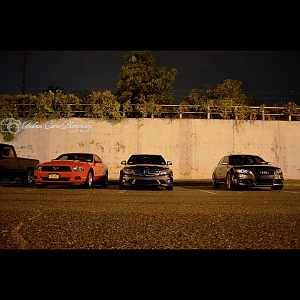My mustang, friends C63 AMG and Audi RS4