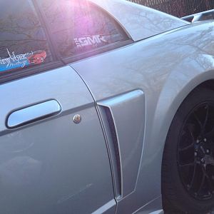 new newyork mustang decal next to my silver mustang registry decal