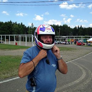 Mattstang suiting up to run the track at Holland Speedway!