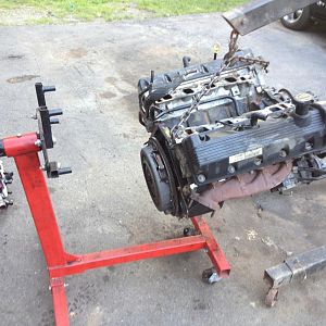 Wiped out from heads to crank, Crap Dorman intake to the left also..