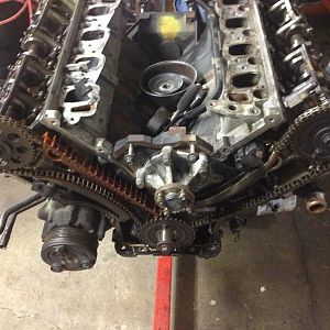 Snapped timing chain guide, Clogged the oil pump pickup tube and wiped out the crank.